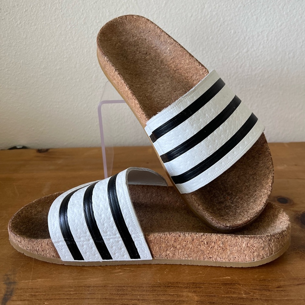 Adidas Adilette Cork Slides Sz 6.5 women’s/ Youth 5/ 37 EU